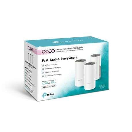 Tp-Link - Deco E4 (3-pack) AC1200 Whole Home Mesh Wi-Fi System - Tp-Link - Deco E4 (3-pack) AC120...