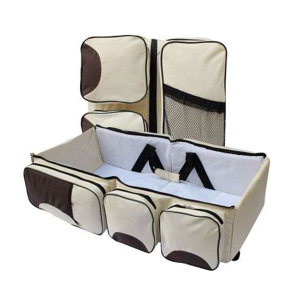 2 in 1 Travel Baby Bed & Bag - Beige (READ THE DESCRIPTION)