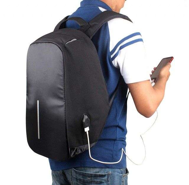 Anti-Theft Waterproof Travel Laptop Backpack - black
