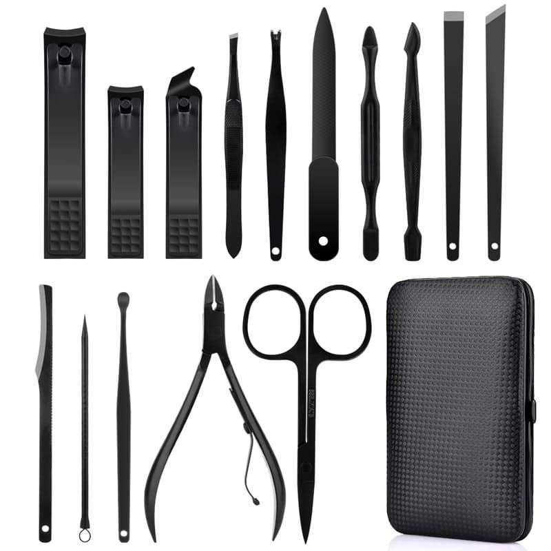 15 Piece Men`s Grooming Kit - Black & Red