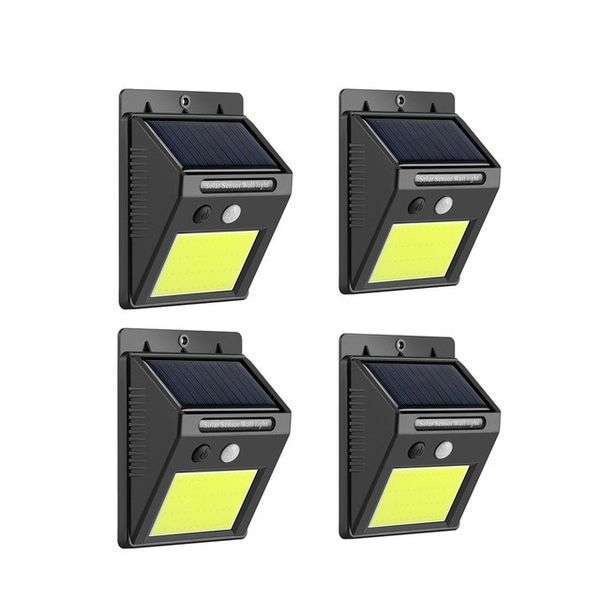 COB Solar Power Motion Sensor Wall Light - Set of 4