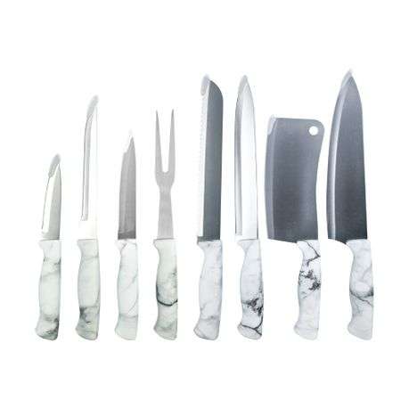 8 Pieces Superior Quality Marble Handle Knife Set
