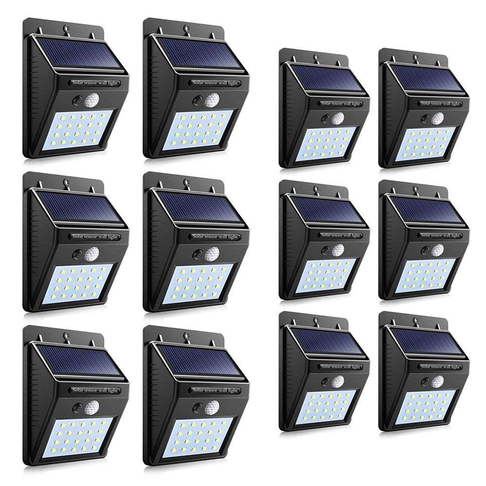 Set of 12 PIP Motion + CDS Night Sensor Solar LED Wall Light