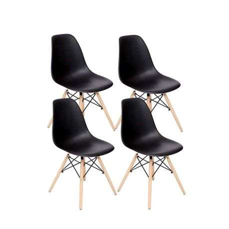 Dining Chairs - Four Pack - Black Colour