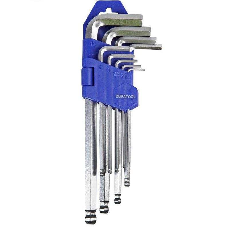 Duratool: 9 Piece Ball Ended Metric Hex Key Sets - D00594