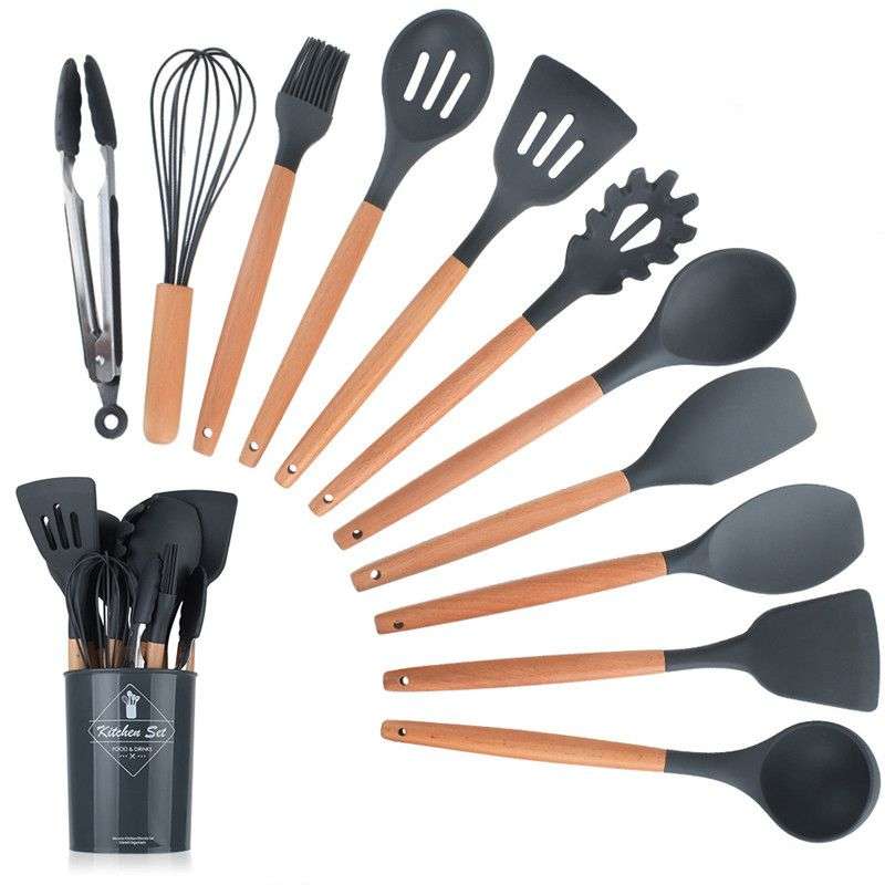 Grey Black 11 Piece Kitchen Utensil Set (DISPLAY MODEL)