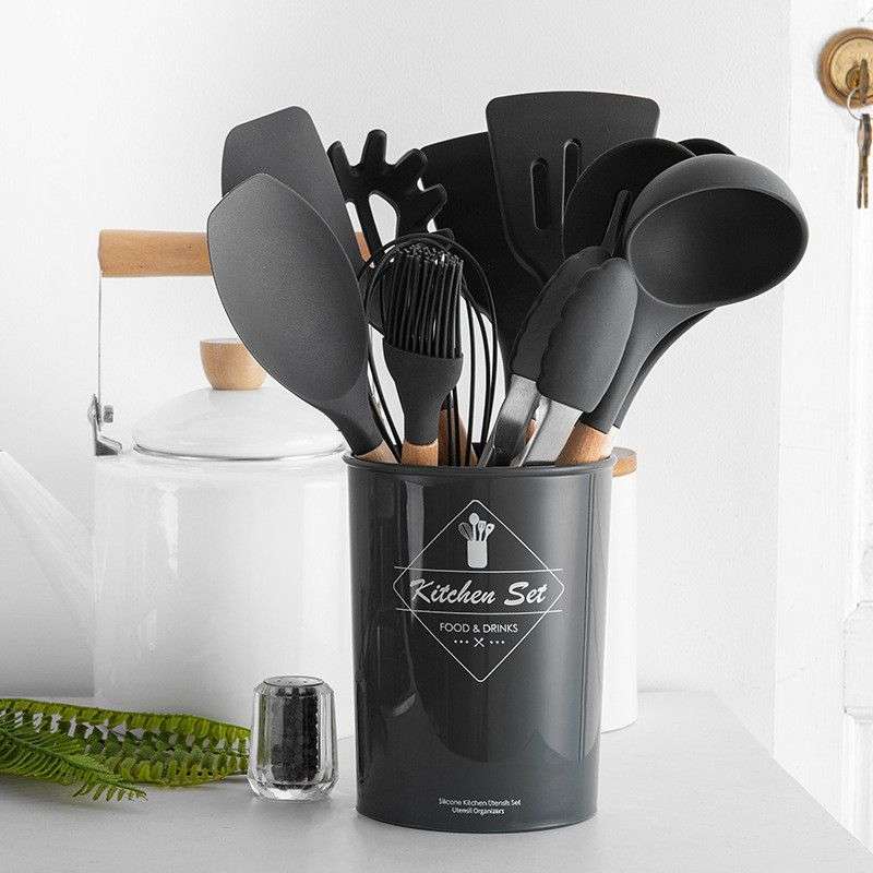 Grey Black 11 Piece Kitchen Utensil Set (DISPLAY MODEL)