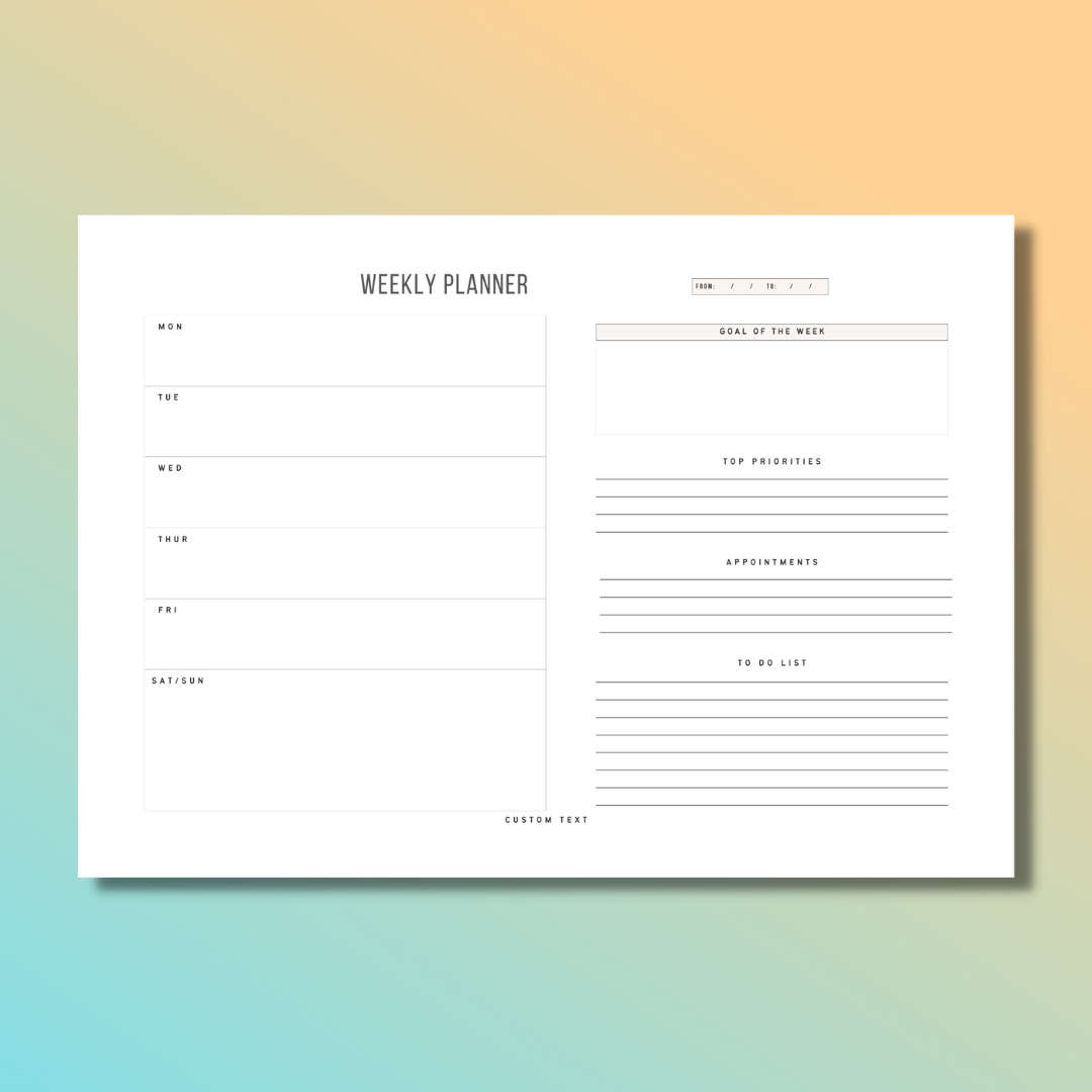 Personalised Desk Planner