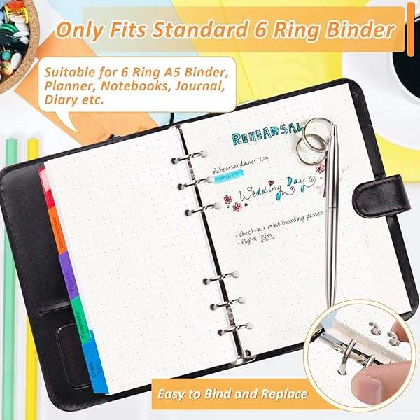 A5 Dotted Paper Refill, 3 Packs Binder Paper, Loose Leaf Paper Journal Refill Applicable To 6 Hol...