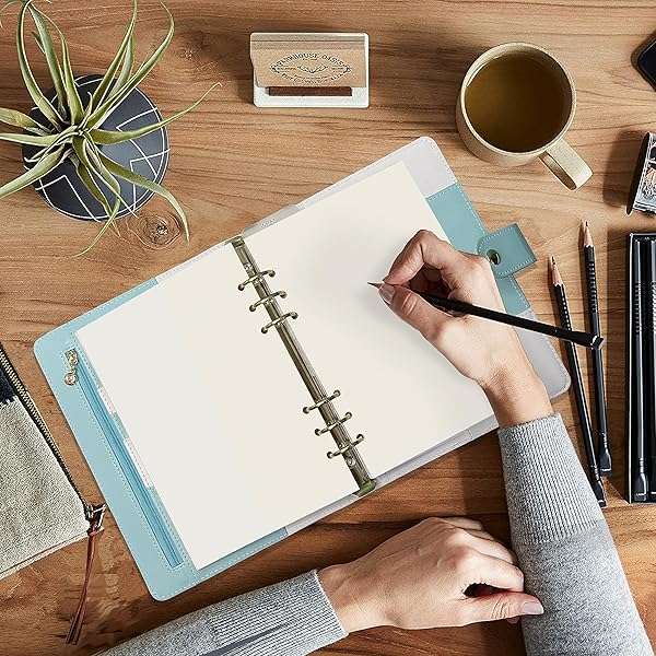 Harphia A5 Planner Inserts 6 Ring Binder Refill, Blank Paper Refills, A5 Planner Paper Blank Refi...
