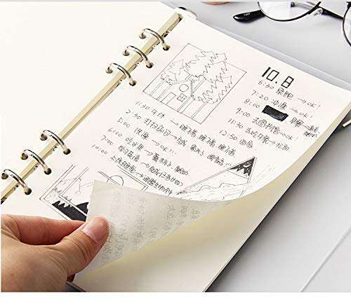 Harphia A5 Planner Inserts 6 Ring Binder Refill, Blank Paper Refills, A5 Planner Paper Blank Refi...