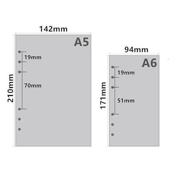 Harphia A5 Planner Inserts 6 Ring Binder Refill, Blank Paper Refills, A5 Planner Paper Blank Refi...