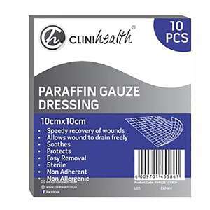 PARAFFIN GAUZE 10CMX10CM CLINIHEALTH 10~