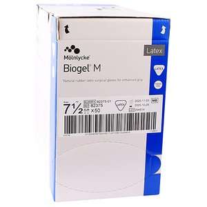 GLOVES BIOGEL M LATEX PF 7.5  50~