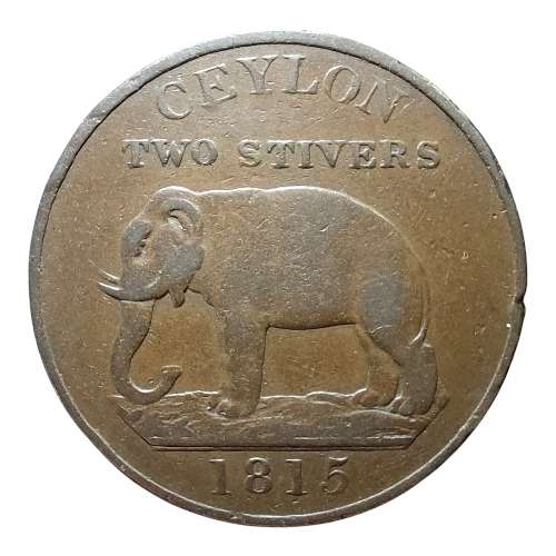 Ceylon  1815 2 Stivers  George III (KM#82)