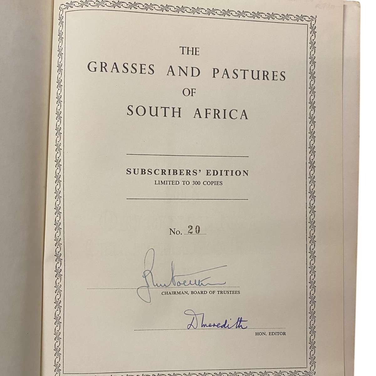 The Grasses and Pastures of South Africa (Subscribers Edition)
