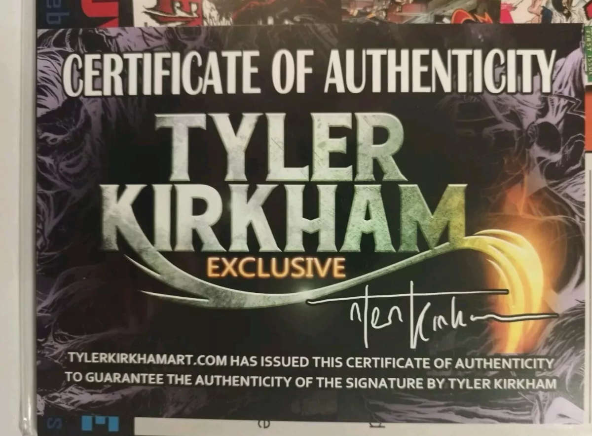 VENOM LETHAL PROTECTOR #3 TYLER KIRKHAM SIGNED VIRGIN VARIANT WITH COA