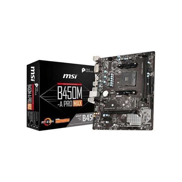 MSI B450M-A PRO MAX AMD B450 Socket AM4 Micro-ATX Desktop Motherboard