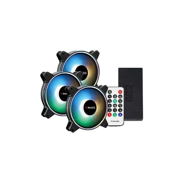 PCBuilder Tempest Chill Fan Kit 3x120MM Dual Glow ARGB Fan + Controller + RF Remote