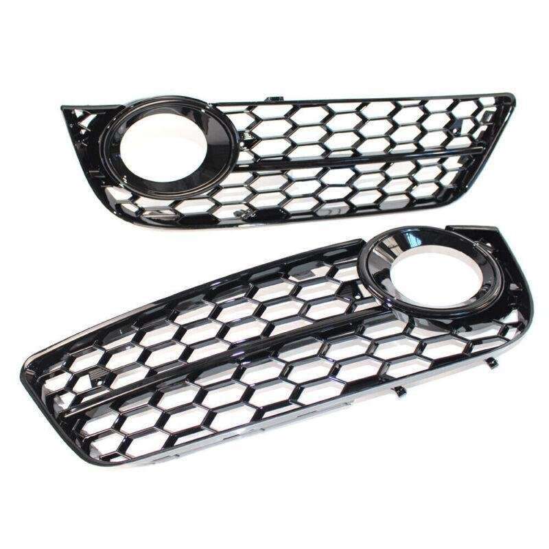 Glossing Black Honeycomb Fog Light Grill Grille Cover For 2008-2011 Audi A5