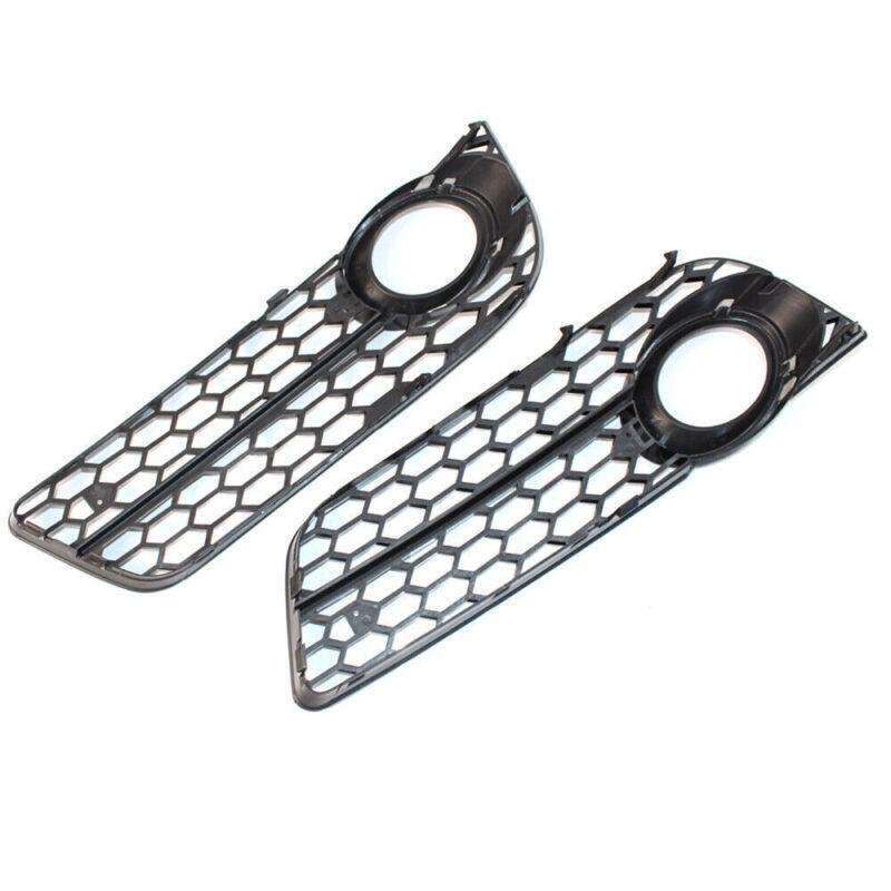 Glossing Black Honeycomb Fog Light Grill Grille Cover For 2008-2011 Audi A5