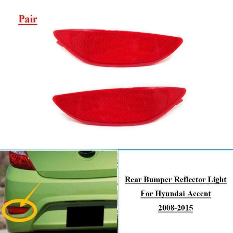 Rear Bumper Reflector Light For Hyundai Accent 2008-2015 Pair