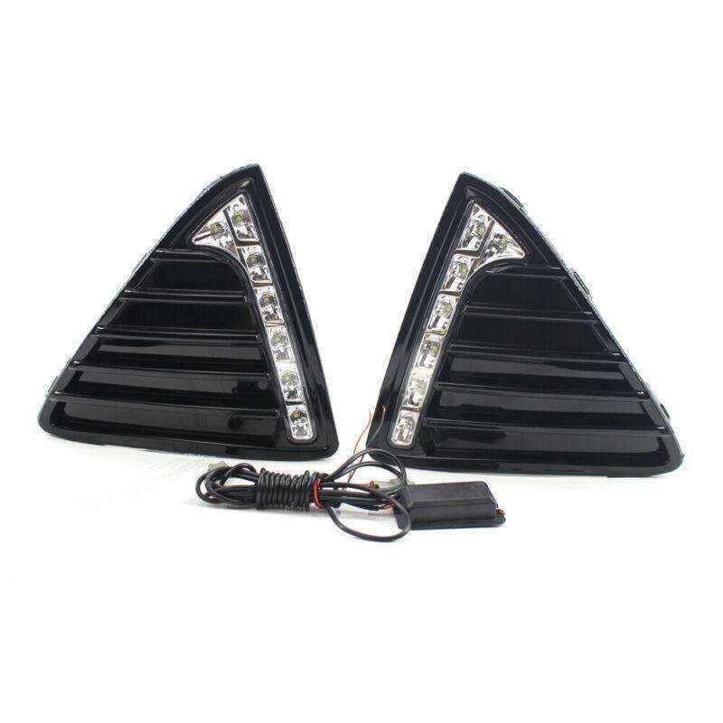 2X/Set Fit For Ford Focus 11-14 Front Bumper Grille with LED DRL Light Kit