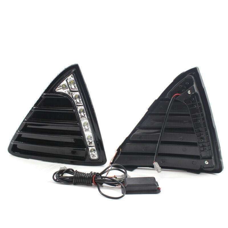 2X/Set Fit For Ford Focus 11-14 Front Bumper Grille with LED DRL Light Kit