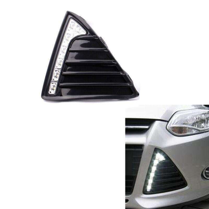 2X/Set Fit For Ford Focus 11-14 Front Bumper Grille with LED DRL Light Kit