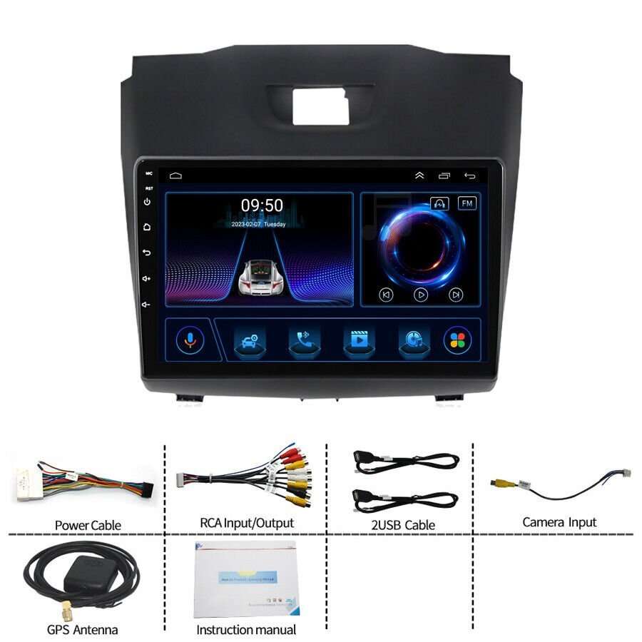 9" CarPlay For Isuzu D-MAX 2012-2018 Android12 Autoradio GPS Navigation DAB+ DSP