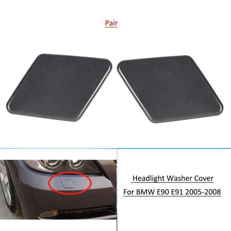 Front Bumper Headlight Washer Cover Cap For BMW E90 E91 2005-2008 Pair