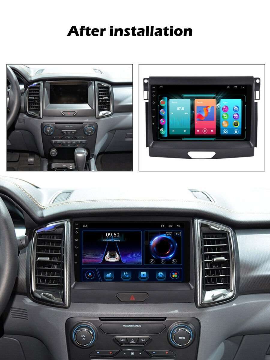 9"Android 13 4+64GB CarPlay Androud Auto Autoradio GPS For Ford Ranger 2015-2020