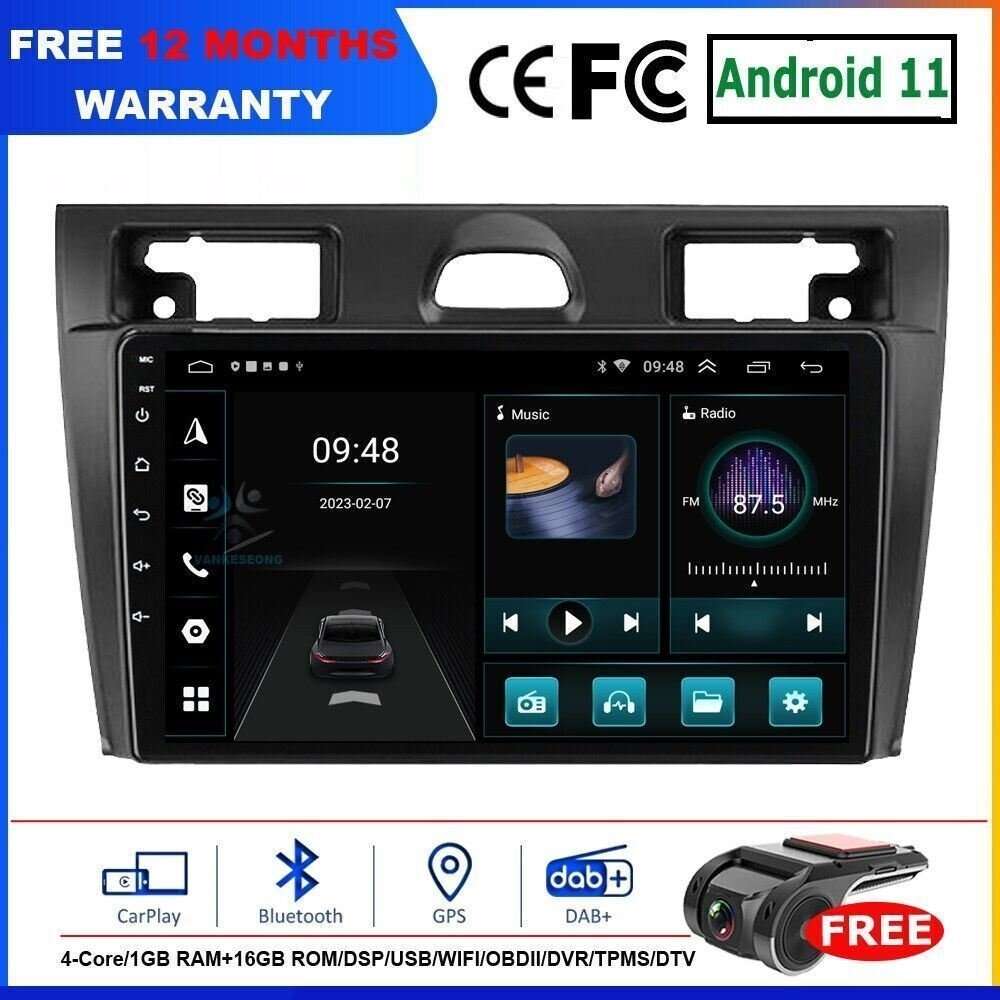 For Ford Fiesta MK5 2002-2008 Autoradio GPS Navigation Bluetooth DAB+ Android 9"