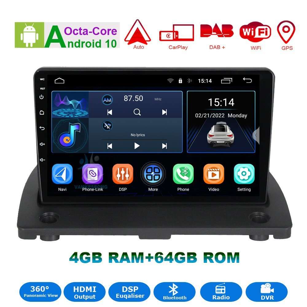 9" for Volvo XC90 2002-2014 DAB Car Radio Android GPS Sat Navi BT CarPlay 4+64GB