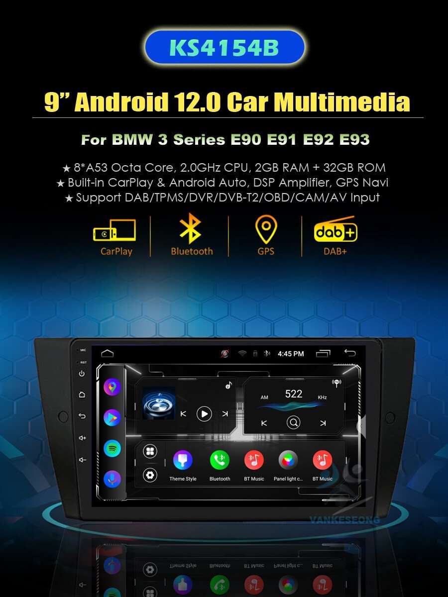For BMW 3er M3 E90 E91 E92 E93 Autoradio DAB+Wifi Android CarPlay GPS Navigation