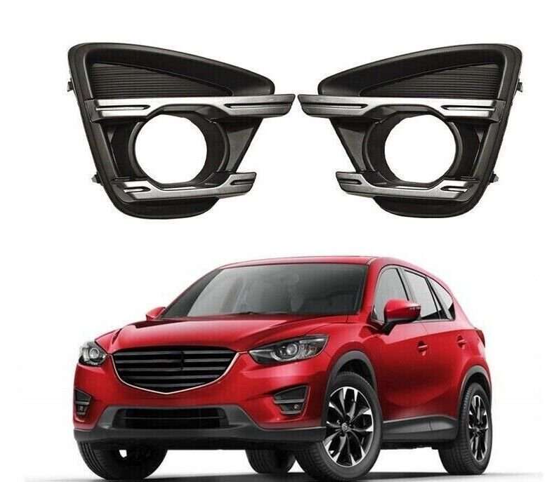For Mazda CX-5 2013-2016 Pair Front Bumper Bezels Fog Light Cover Frame replace
