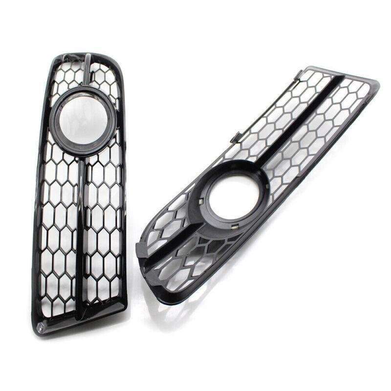 Honeycomb Fog Light Grille w/ Trim Gloss Black for Audi A4 B7 S-Line 05-08