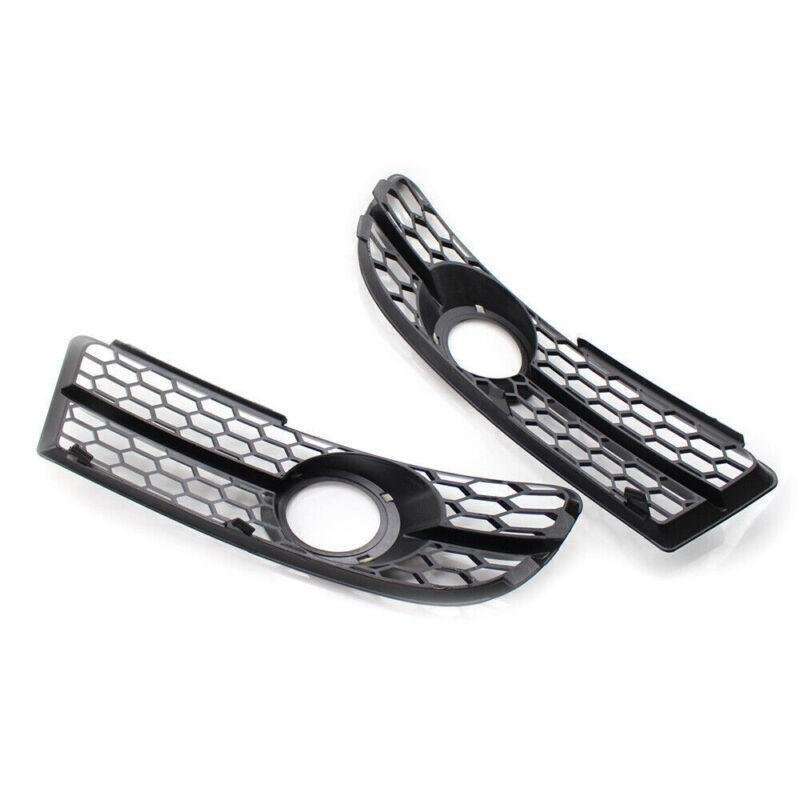 Honeycomb Fog Light Grille w/ Trim Gloss Black for Audi A4 B7 S-Line 05-08