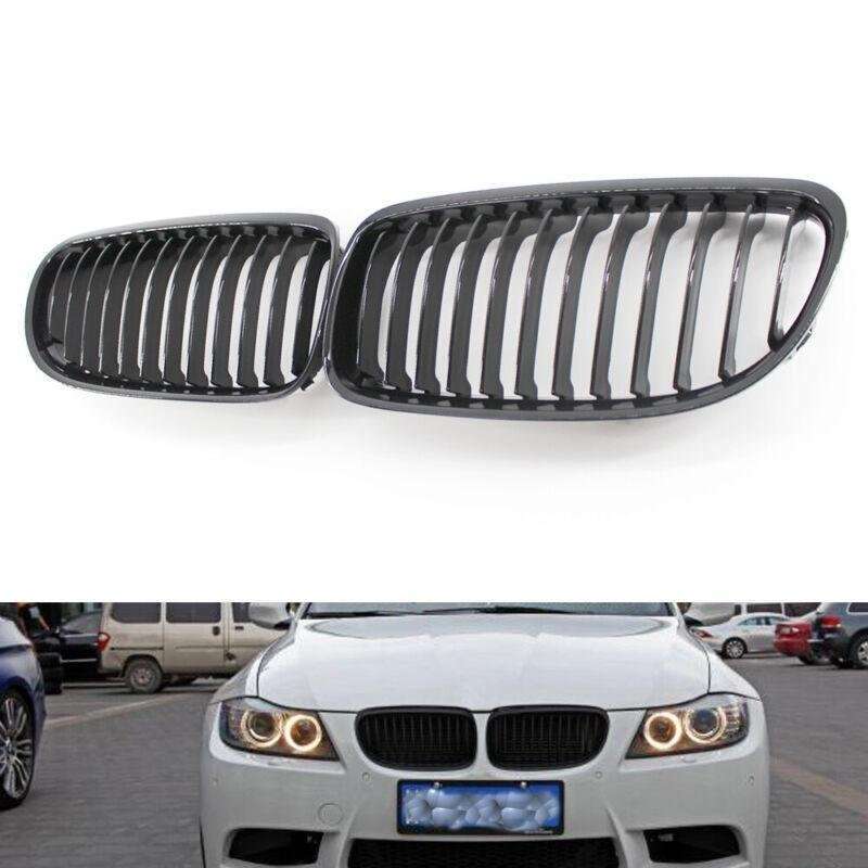 2X/Set Car Front Grille Shiny Black fit for BMW 3 Series E90 09-11 10 Mesh Grill