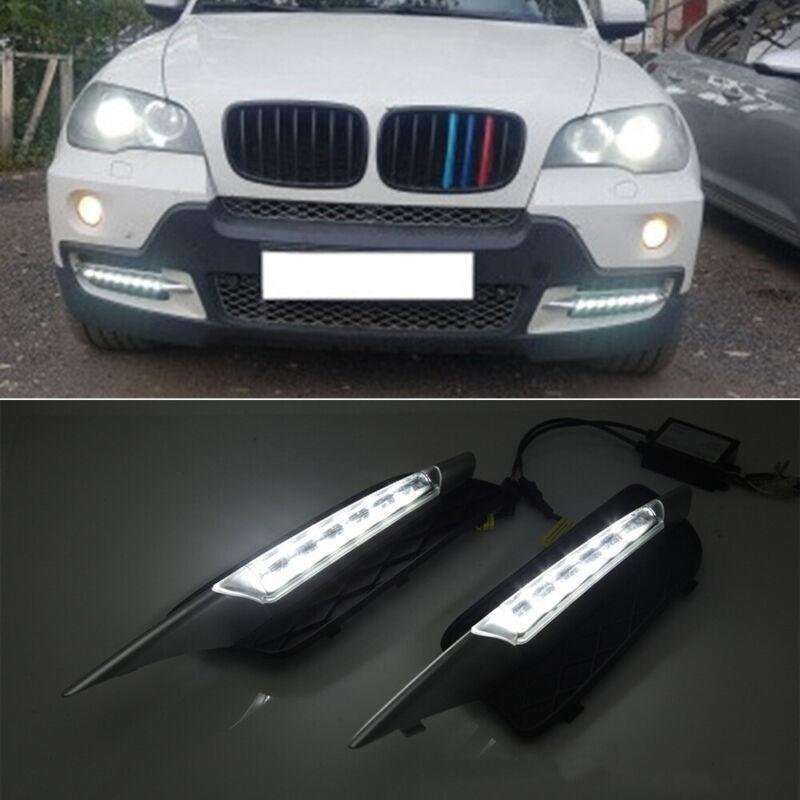 LED DRL Daytime Running Fog Light Lamps Fit For BMW X5 E70 2007-2010