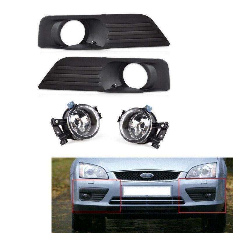 Car Fog Light Lamp With Bumper Grille Kit Fit for Ford Focus 2005-2007