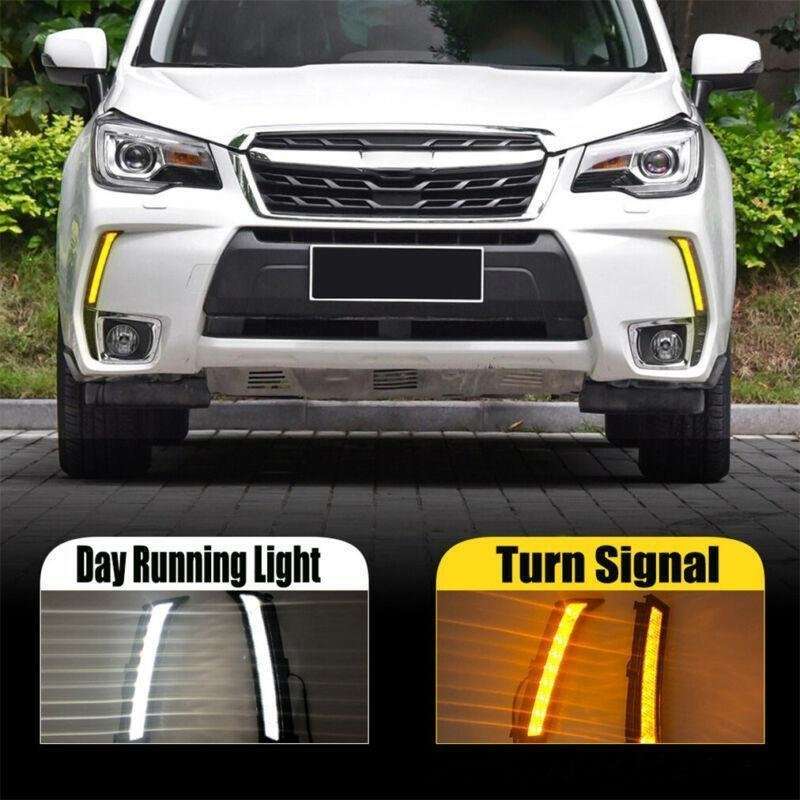 Fit For Subaru Forester 2013-2017 LED DRL Daytime Running Fog Light Lamps