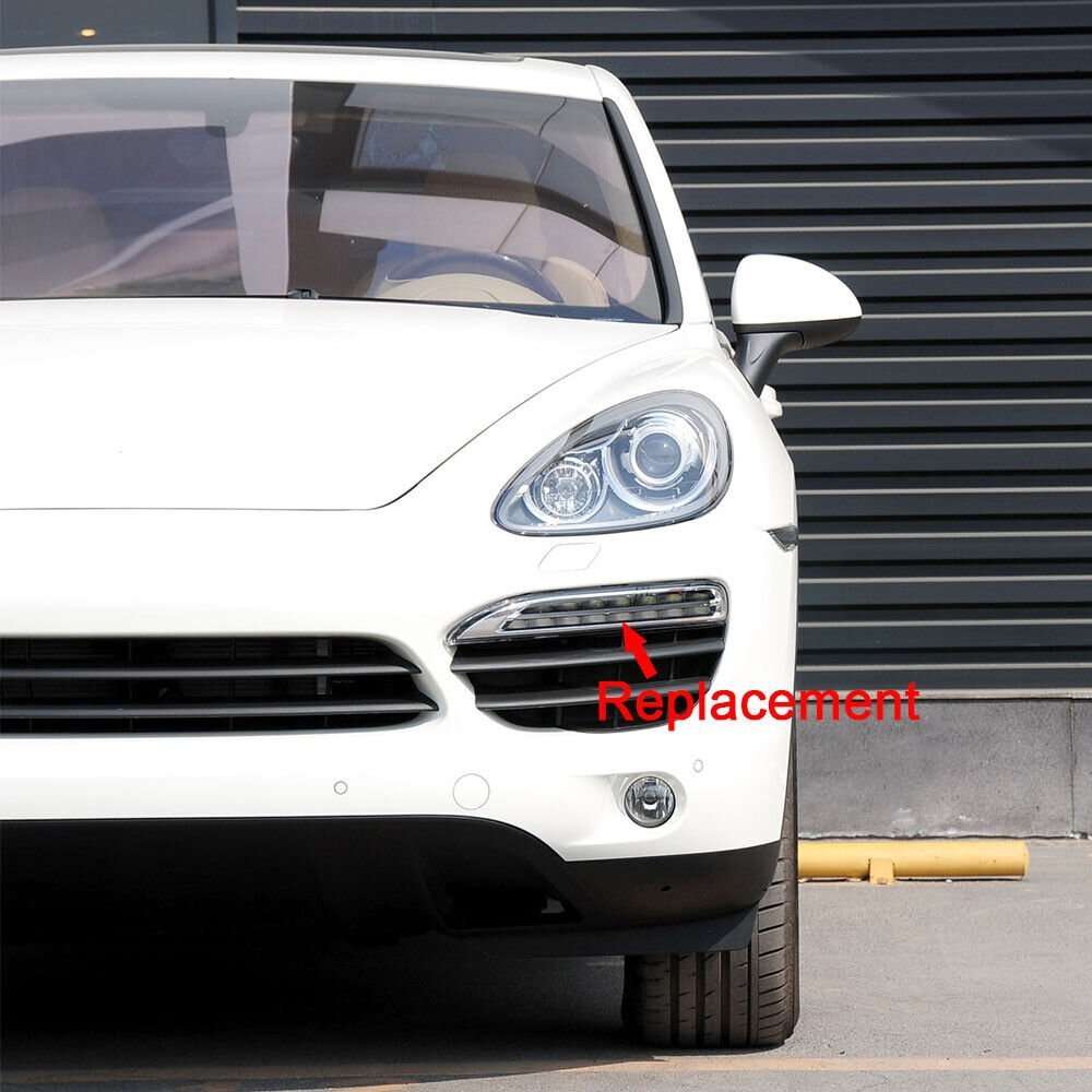Pair Front Bumper Daytime Run Light Lamp LED DRL Fit For Porsche Cayenne 2011-14