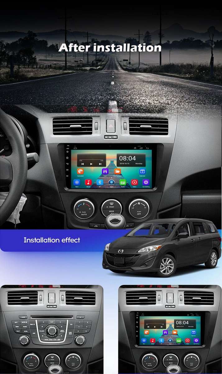 9" Android Auto CarPlay DAB Car Radio Head Unit GPS Stereo For MAZDA5 2010-2015