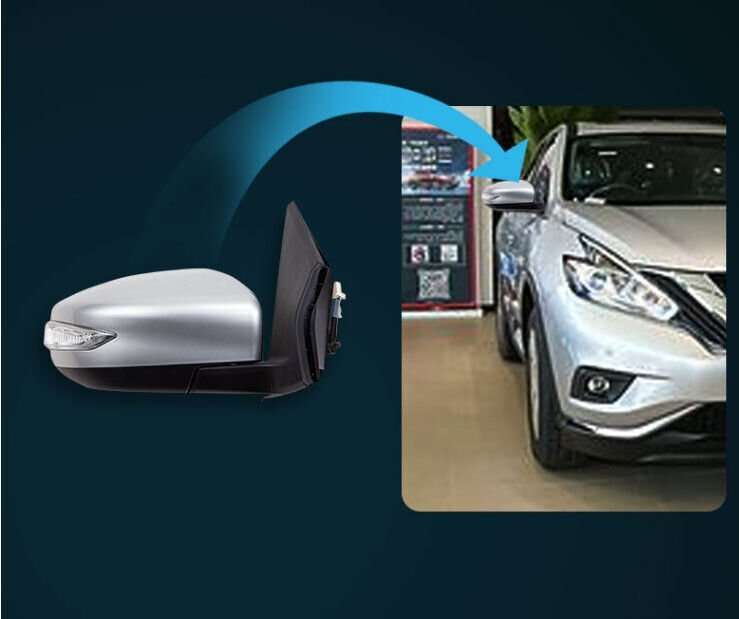 Side View Mirror Assembly 7 Pins Silver Right Side For 2016-2019 Nissan Tiida