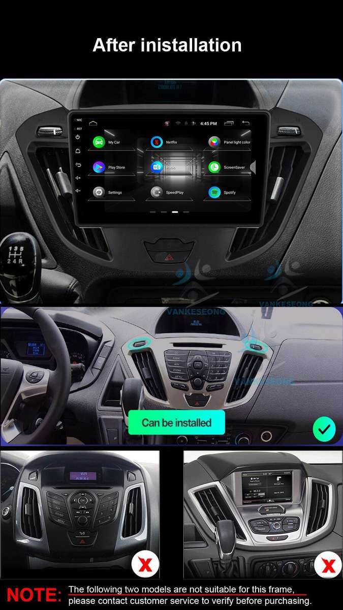 For Ford Transit Custom Car Multimedia Head Unit GPS DAB+ Radio Stereo CarPlay
