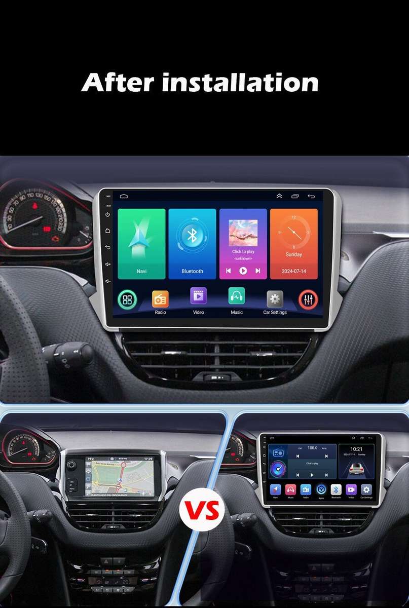OBD+Android 12 Car Stereo DAB+ Sat Nav GPS Multimedia For Peugeot 2008 2013-2020