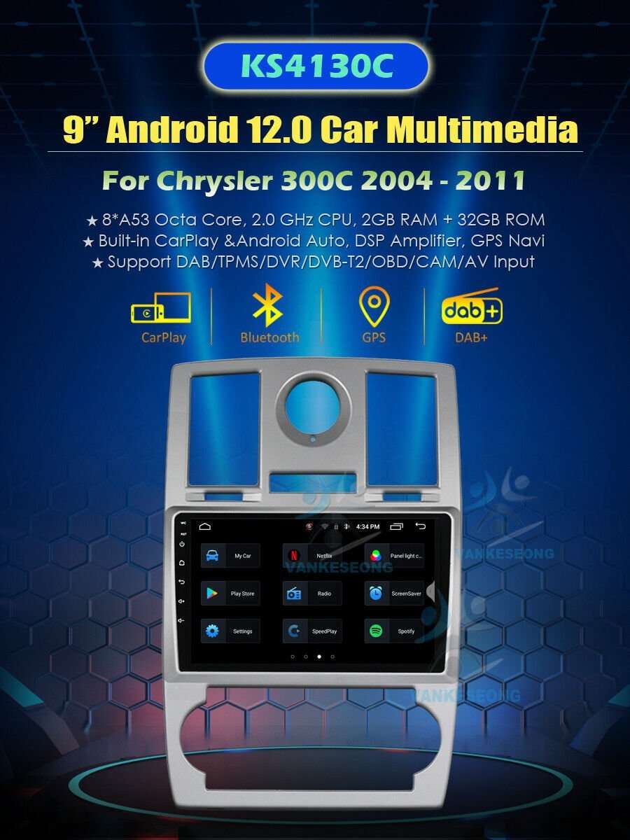CarPlay Android Auto Radio For Chrysler 300C 2004-2011 DAB GPS Sat Nav Head Unit