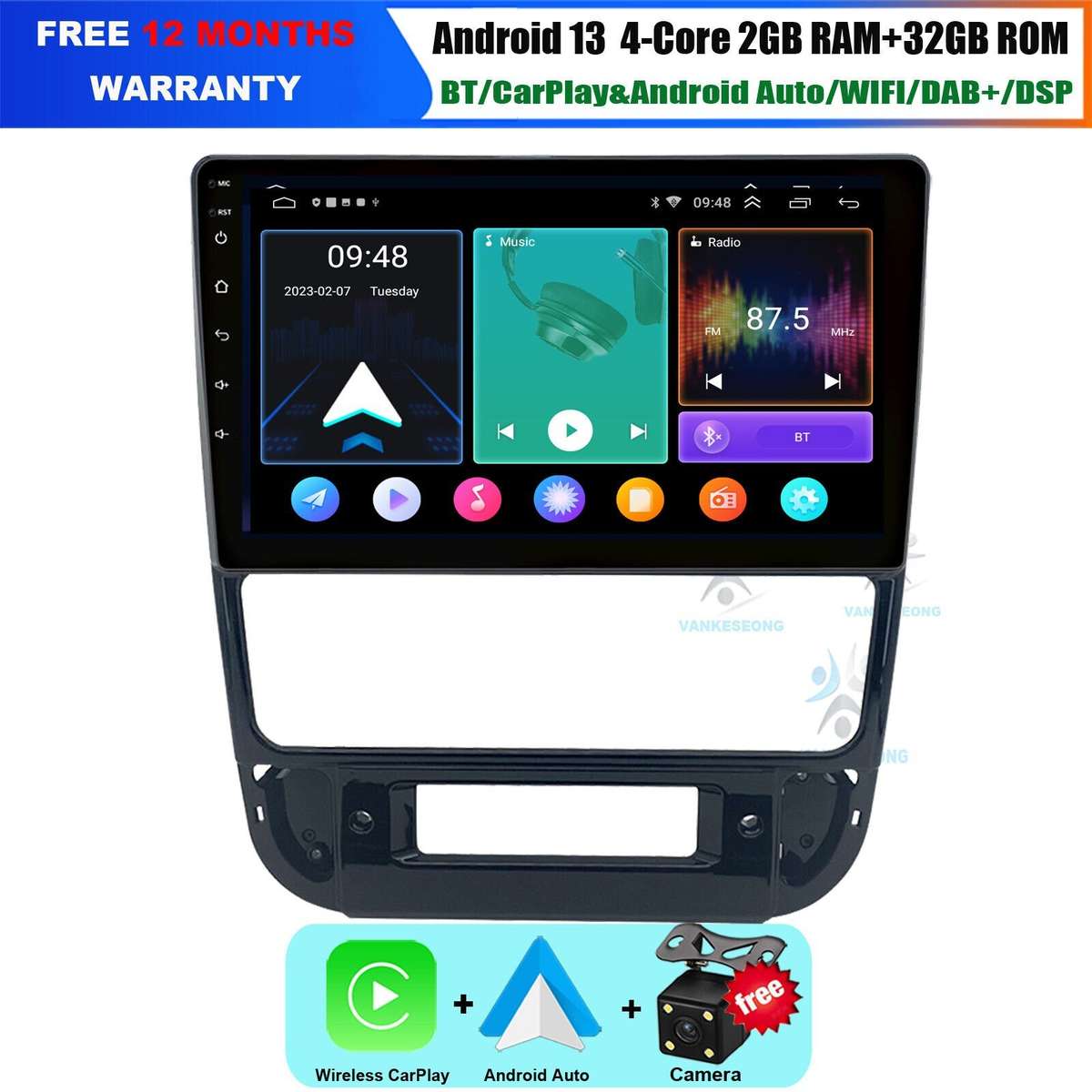 9" Android 13 Car Stereo Bluetooth DAB Radio GPS Navi for Peugeot 406 1999-2004