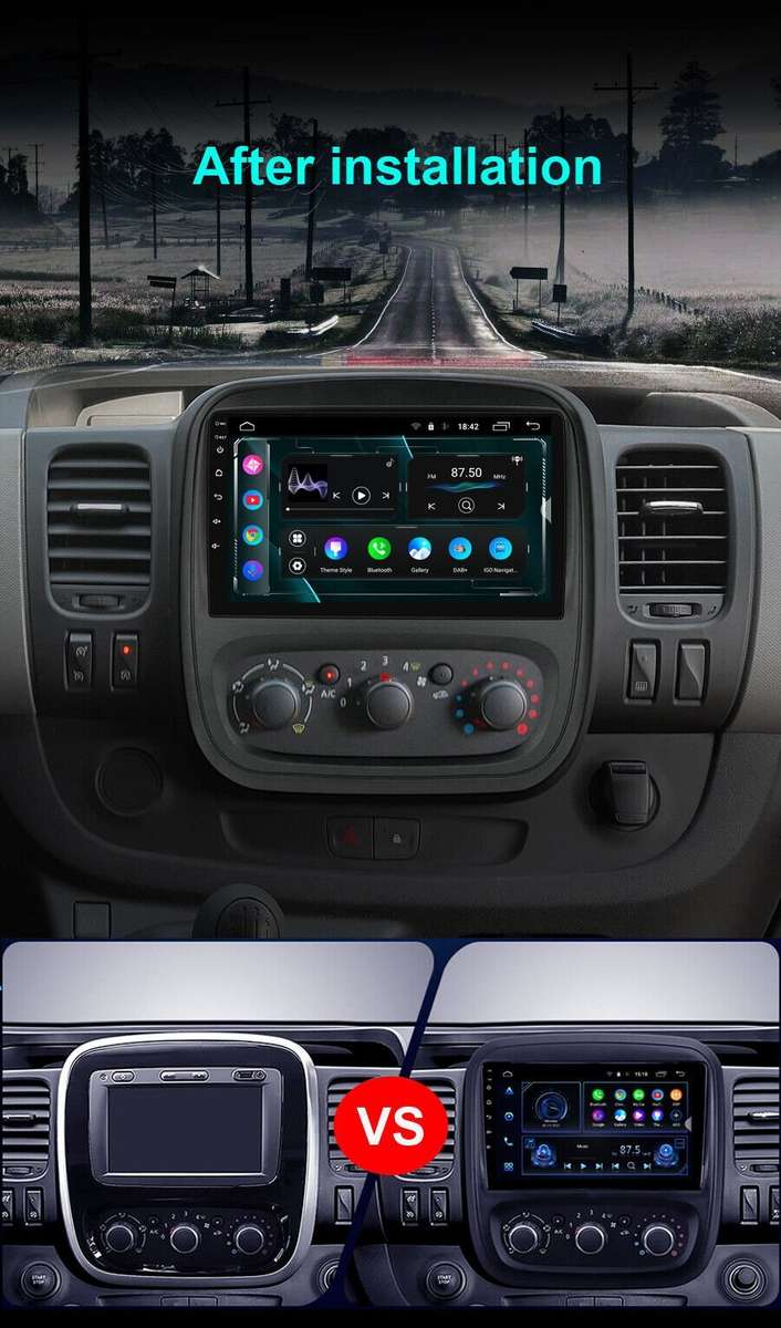 Wifi Android Autoradio CarPlay GPS Navigation BT DAB For Opel Vivaro B 2014-2019